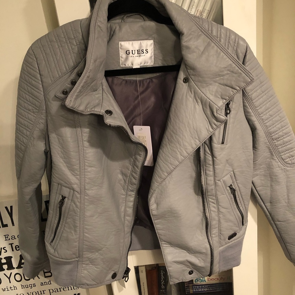 Guess leather motorcycle jacket